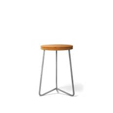 Grythyttan Stålmöbler - V1 Pall 45 cm - Obehandlad Teak / Varmförzinkat Stativ - Utomhuspallar och puffar - Artur Lindqvist - Träfärgad