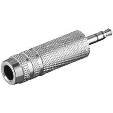 3,5 mm minijack hane / 6,3 mm stereojack hona - Metall