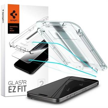 iPhone 15 Pro Max Spigen Glas.tR Ez Fit Hærdet Glas Skærmbeskyttelse - 2 Stk. (Open Box - God stand)