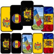 for iPhone 16 15 X XR Samsung Galaxy S24 S23 A16 A06 Xiaomi Redmi Note 13 12 11 Pro Max 9 14 Plus Huawei OPPO Black Moldova Yellow Map Flag Phone Case for Redmi Note 9 bolus