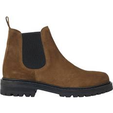 ANGULUS Støvle med Elastik Kvinde 2209/019 Mustard/sort Chelsea Boots Str 41 - hos Magasin