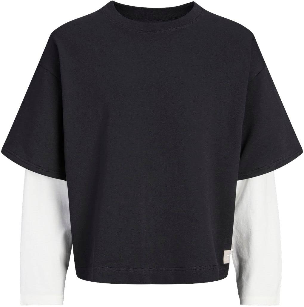 Jack & Jones Jcoecho Double Layered Sweat CN JNR Str 128 Unisex - Sort Sweatshirts Bomuld hos Magasin.
