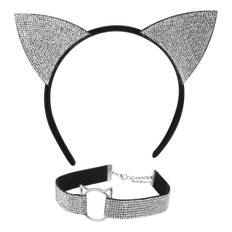 Diadem Kattöron & Choker Strass - One size