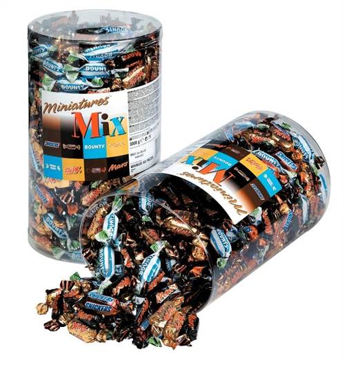 Mars miniature mix 3kg Bounty, twix mars og snickers.