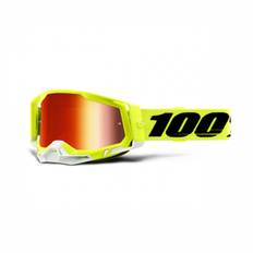 100% Crossglasögon, RACECRAFT 2 GLASÖGON YELLOW - MIRROR RED LENS