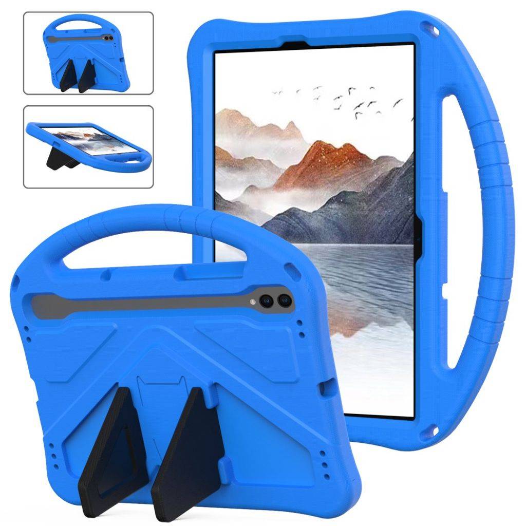 Samsung Galaxy Tab S11/S10 Lite/S10 FE/S9 FE/S9/S8/S7 Cover med håndgreb og stativ – Blå