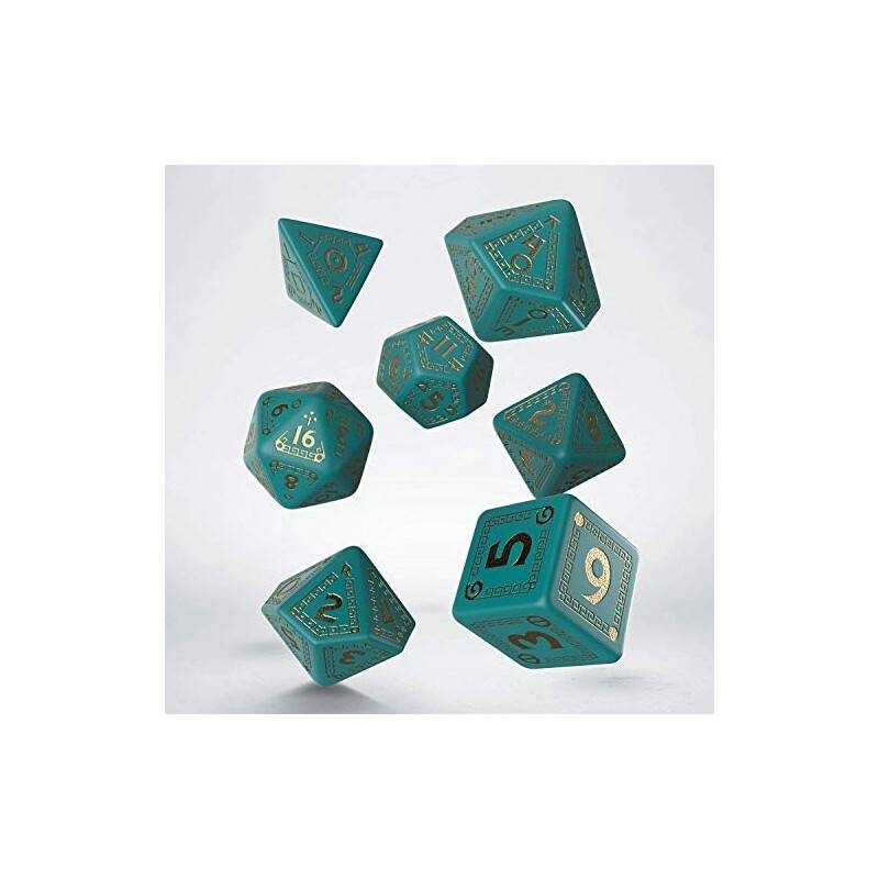 RuneQuest Turquoise & Gold Dice Set (7)
