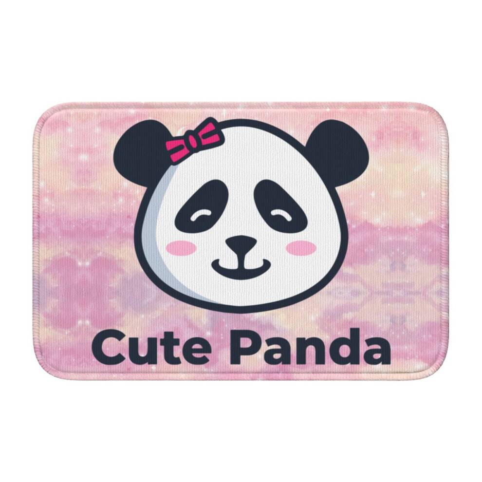 Sød Panda Logo1Superblødt skridsikkert badetæppe til badeværelse, køkken, soveværelse, gulvtæppe, 15,75x23,62 tommer gulvmåtter
