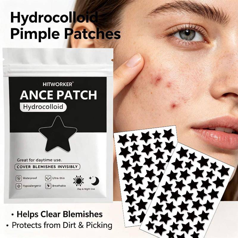 Star Shaped Hydrocolloid Pimple Patches Bulk Pack Black Absorbent Acne Stickers 400/600/800Pcs for Daily Skincare Routine