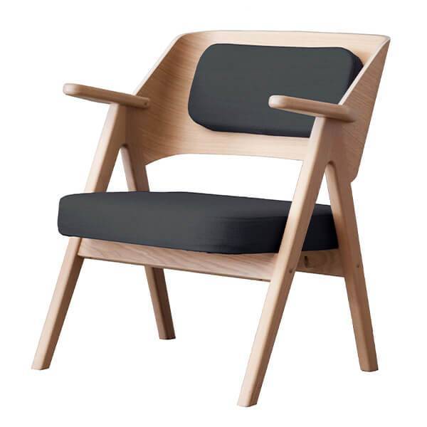 Findahl by Hammel MeTube loungestol - Hvidpigmenteret eg - Sort stof