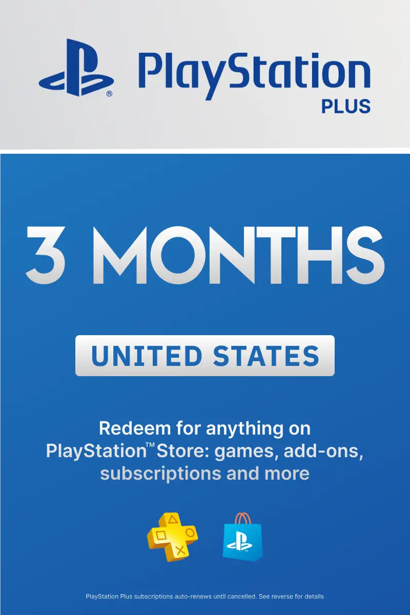 PlayStation Plus 3 Months Membership (US) - PSN - Digital Code
