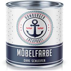Hamburger Lack-Profi Möbelfarbe GLÄNZEND Weiß RAL 9010 Weiß Möbellack ohne schleifen für Holz und Metall - für Innen & Außen (1 L)