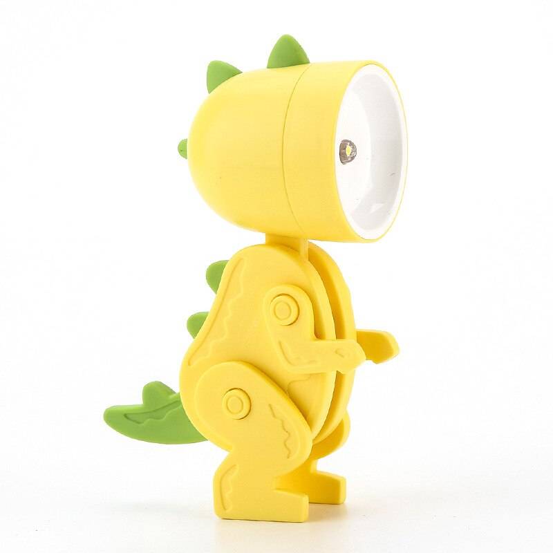 DinoGlow Nattlampa – Söt LED Sänglampa - Gul dinosaur