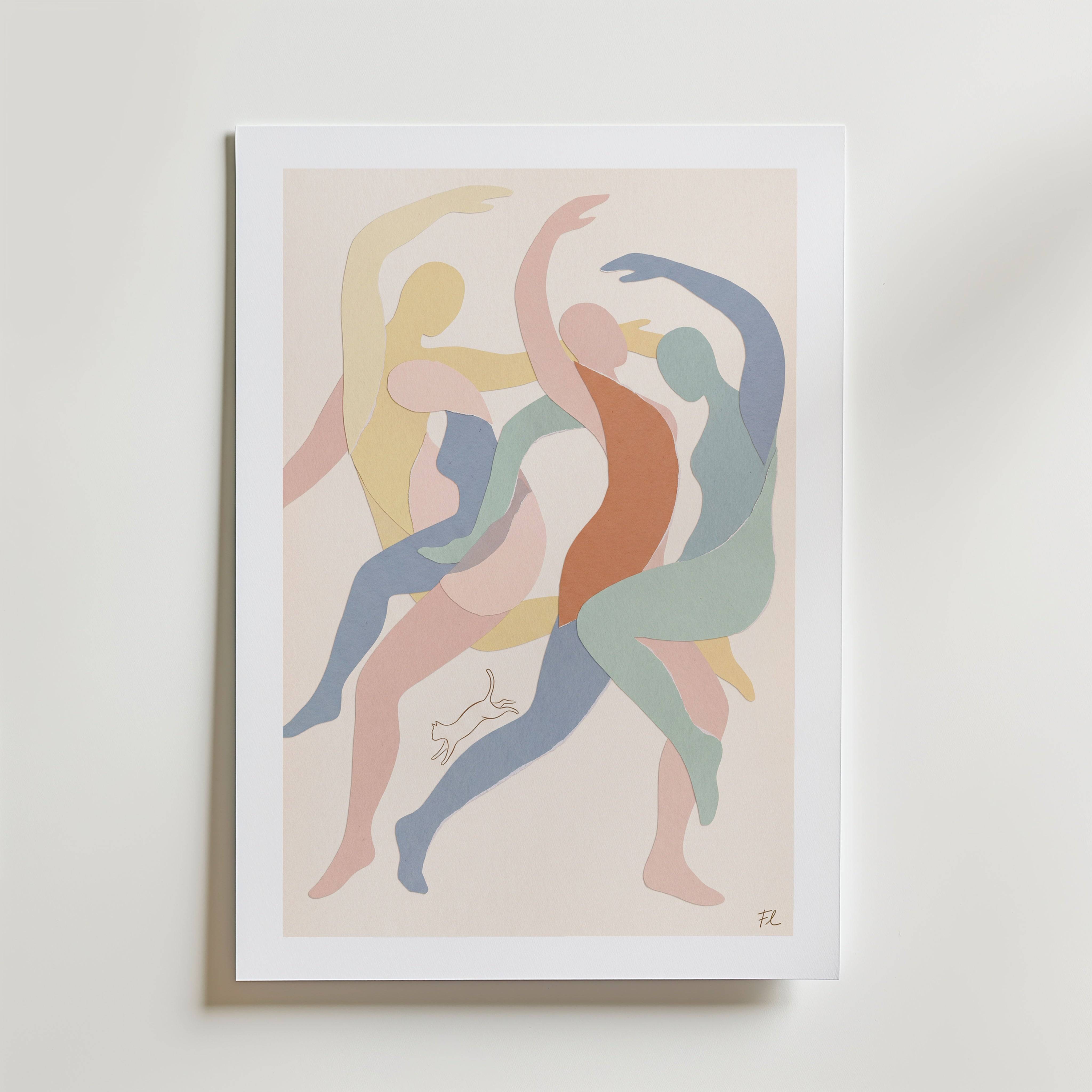 Freja Lund Dans - Premium Canvas 70x100 cm Med passepartout