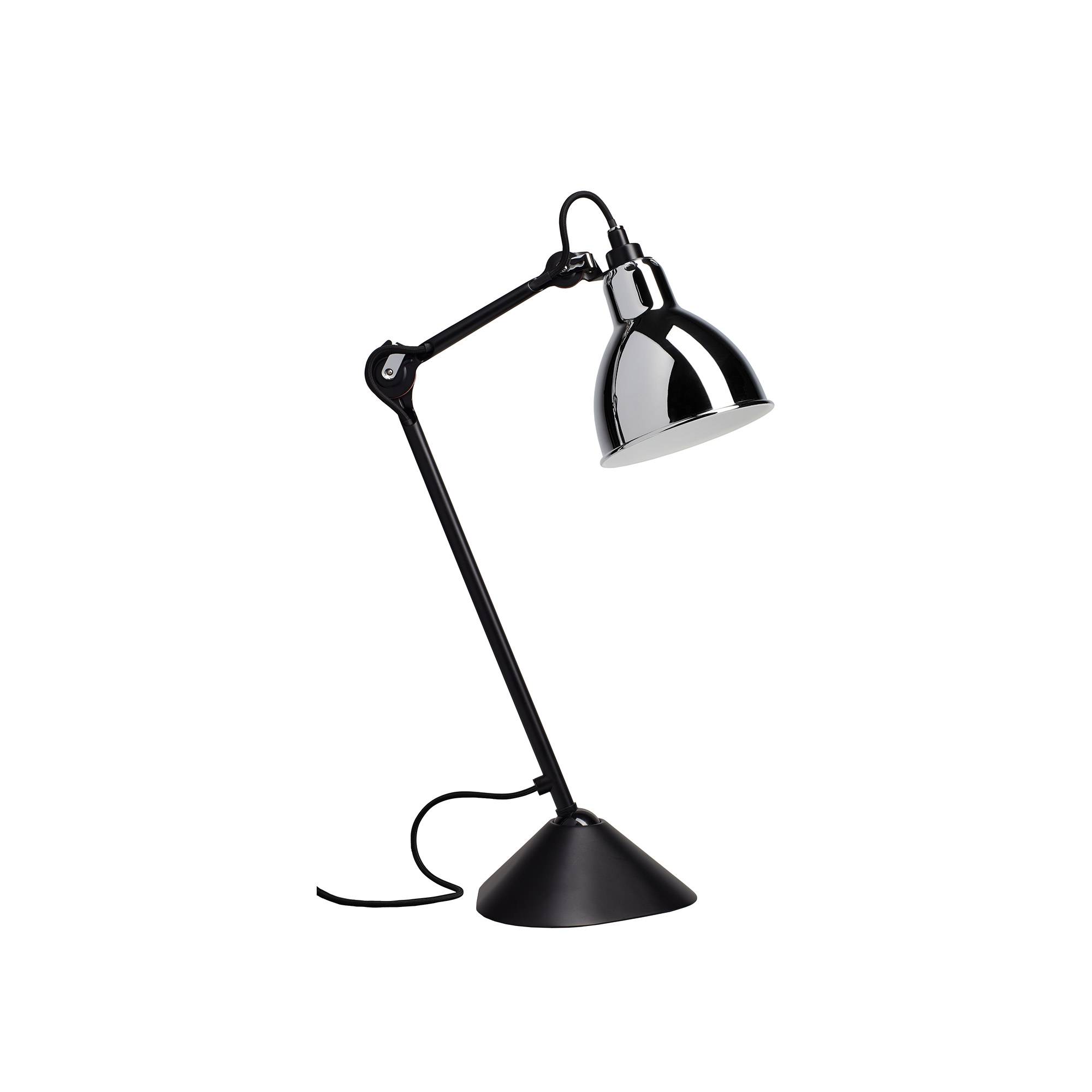 DCWéditions - Lampe Gras No205 - Round - Svart bas, Krom - Bordslampor - Bernard-Albin Gras - Silver