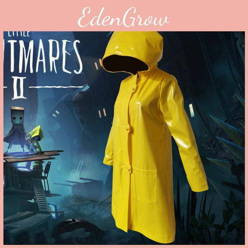 Snygg Little Nightmares 2 Six Cosplay-dräkt Gul jacka för maskerad cm yellow