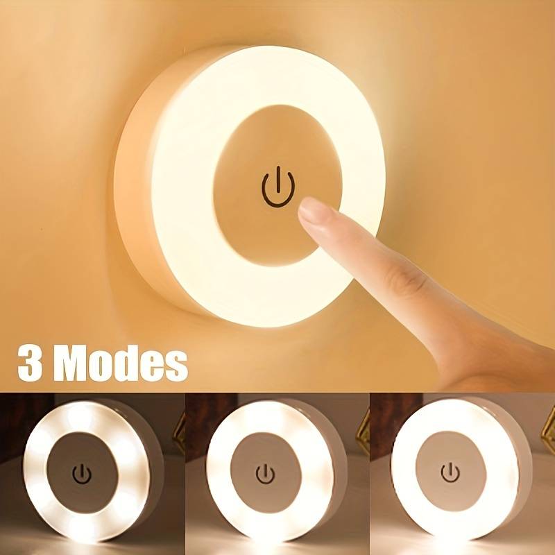 Cabinet Lights [usb Night Light] Magnetic Usb Night Light - Type-c Charging, Touch Switch, 3-color Changing, Variable Dimming, Bedroom And Portable