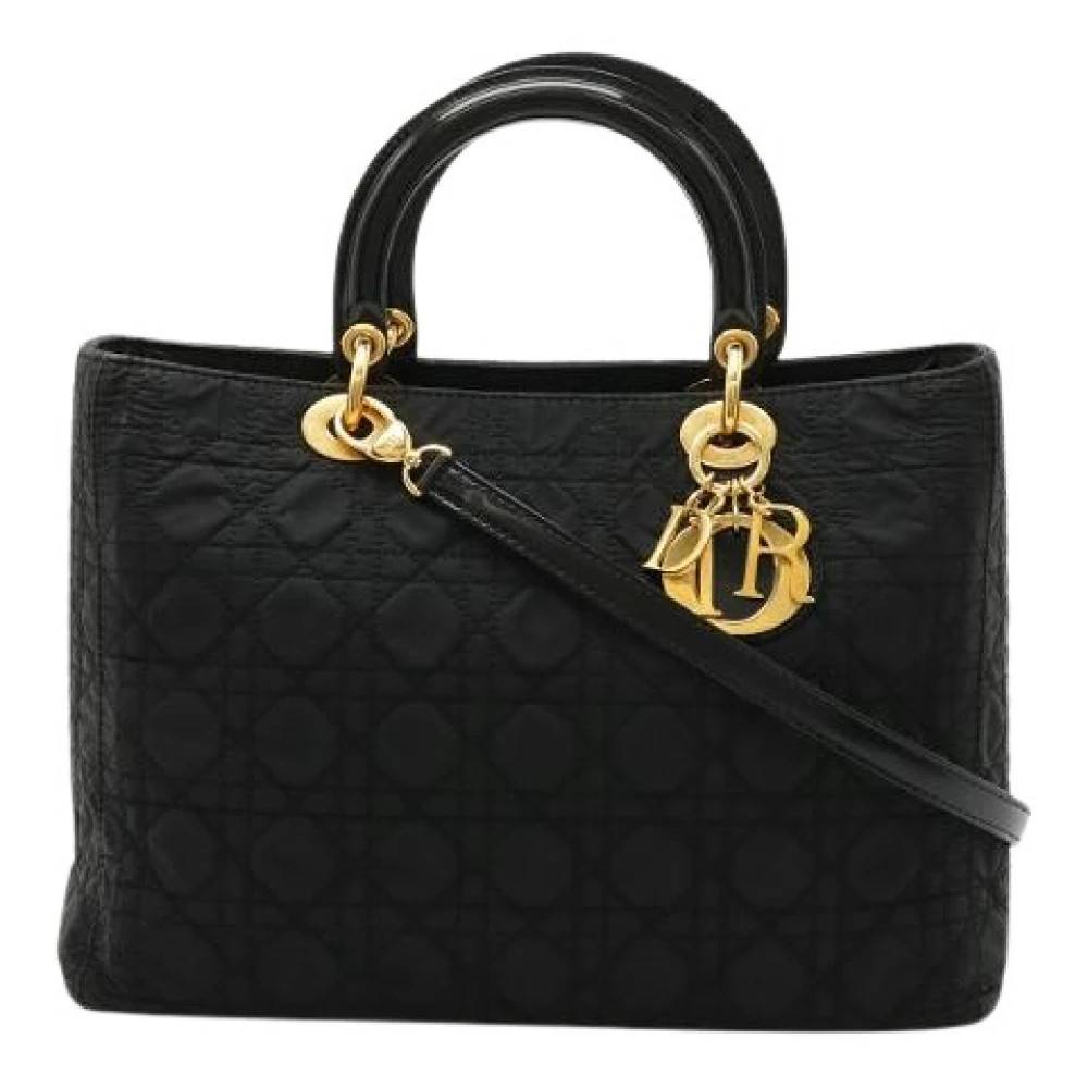 Dior Vintage Pre-owned Lady Dior Cannage Nylon Håndtaske Tote - Vintage - Dame - Sort - ONE SIZE - Nylon
