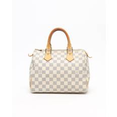 LOUIS VUITTON Damier Azur Speedy 25 Handbag - White