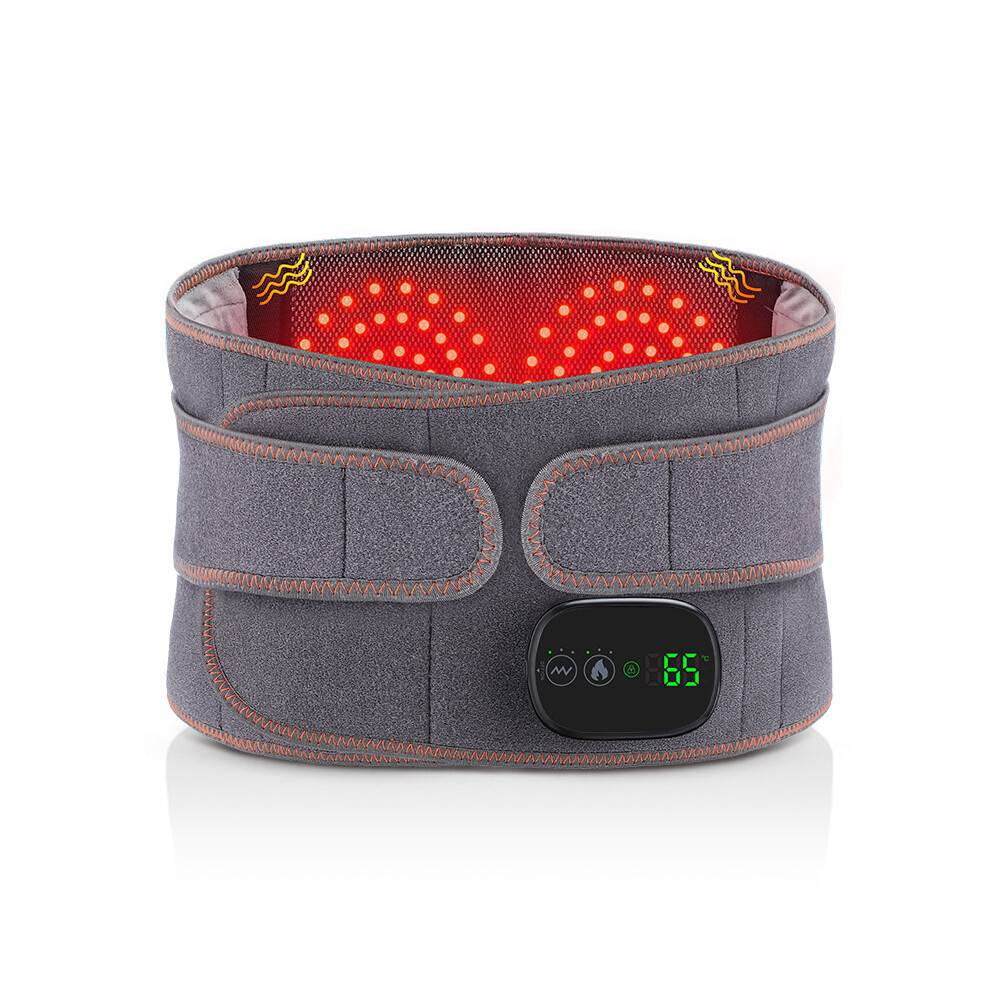 Opvarmet rygstøtte med vibrationsmassage, elektrisk varmepude til nedre rygmassage