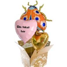 Send En Ballon Buket Med Din Tekst Mariehøne Pink