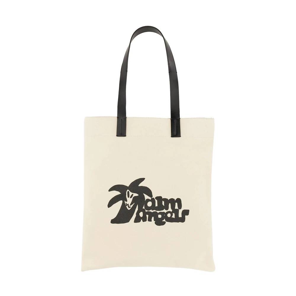 Palm Angels Bomulds Canvas Tote Taske - Tasker - Herre - Hvid - ONE SIZE - Bomuld