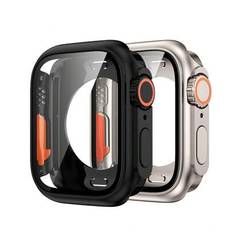 Skärmskydd Fodral , Framtill Och Tillbaka Skydd ( titan ) Kompatibel med Apple Watch Serier 2 Serier 45mm 41mm 44MM 40mm - Svart (40,41,44,45,49,Serie 10-42mm,Serie 10-46mm)