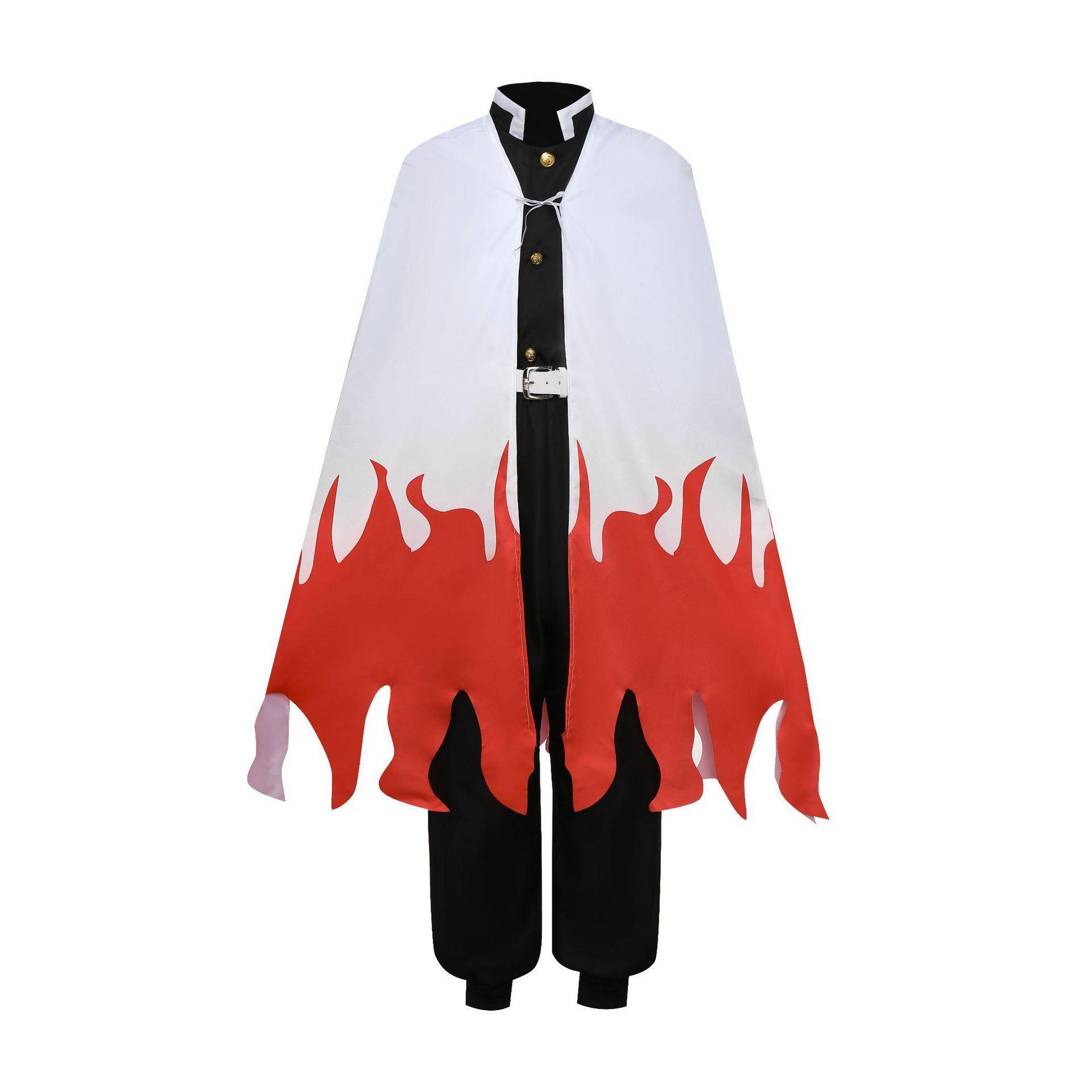 Barn Kimetsu No Yaiba Halloween Cosplay Kostym Pojkar Rengoku Kyoujurou Rollspel Utklädnad 150cm röd/vit