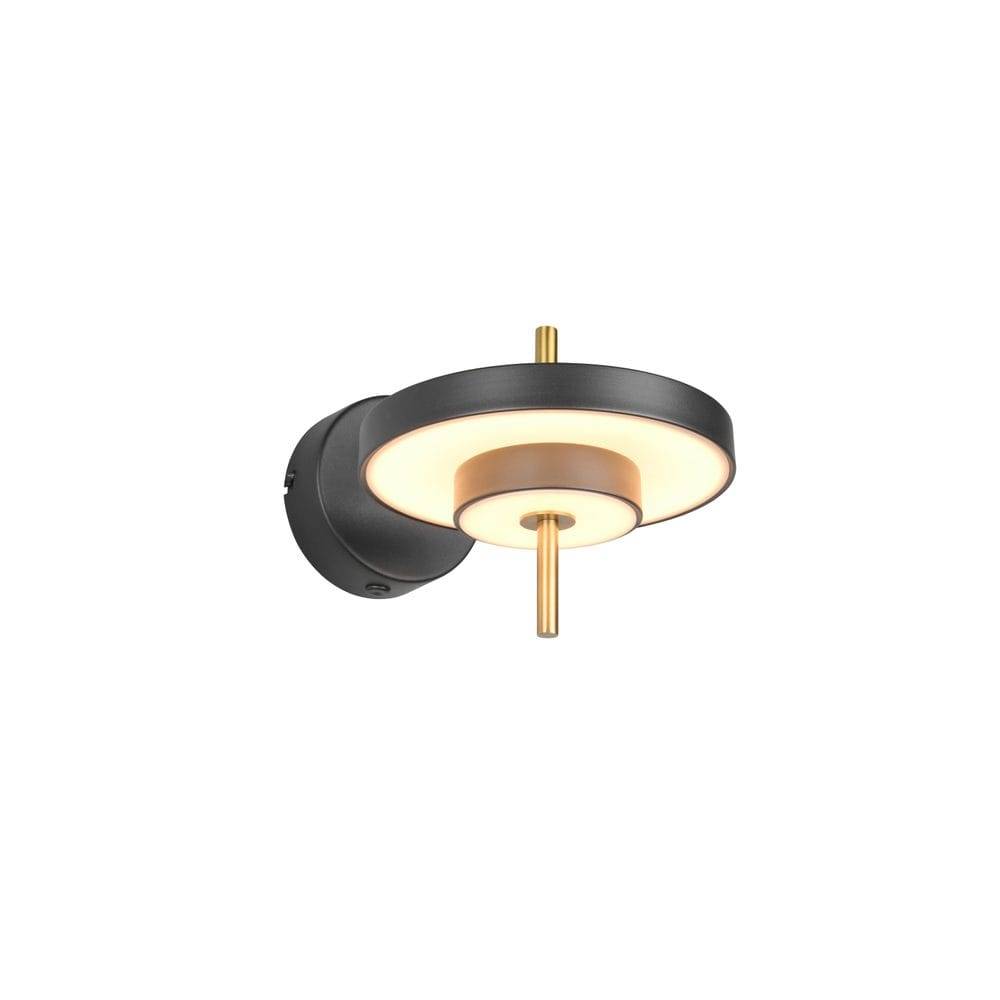 Vägglampa TRIO Keaton - Mattsvart/Mässing Sänglampa vägg Svart,Guld Trio Lighting