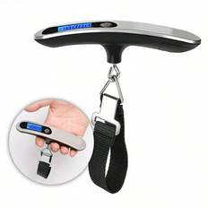 1st Bärbar Bagagevåg, Digital hängvåg med hög precision för resor med vävbälte, 50 kg/10 g Digital Bagagevåg Elektronisk bärbar resväska Reseväger med - Svart (En-Storlek)