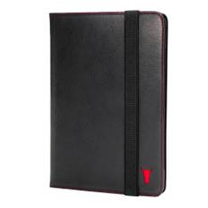 iPad Mini 7 Leather Case (7th Gen 2024) - Black with Red Detail