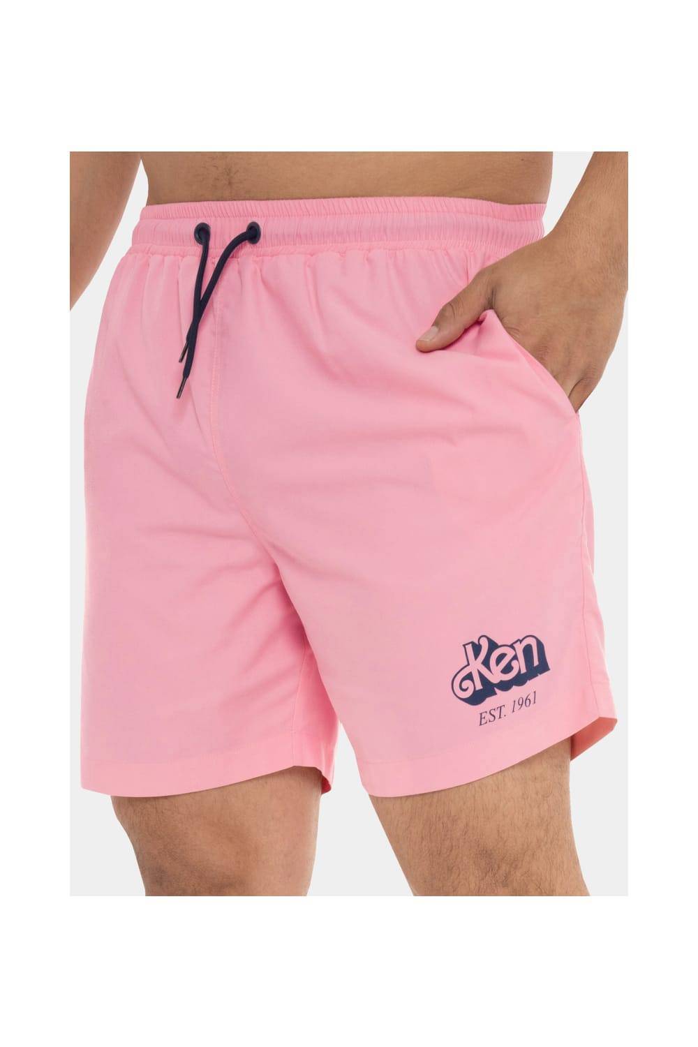 Barbie Men Ken Swim Shorts in Pink | Size: X-Large