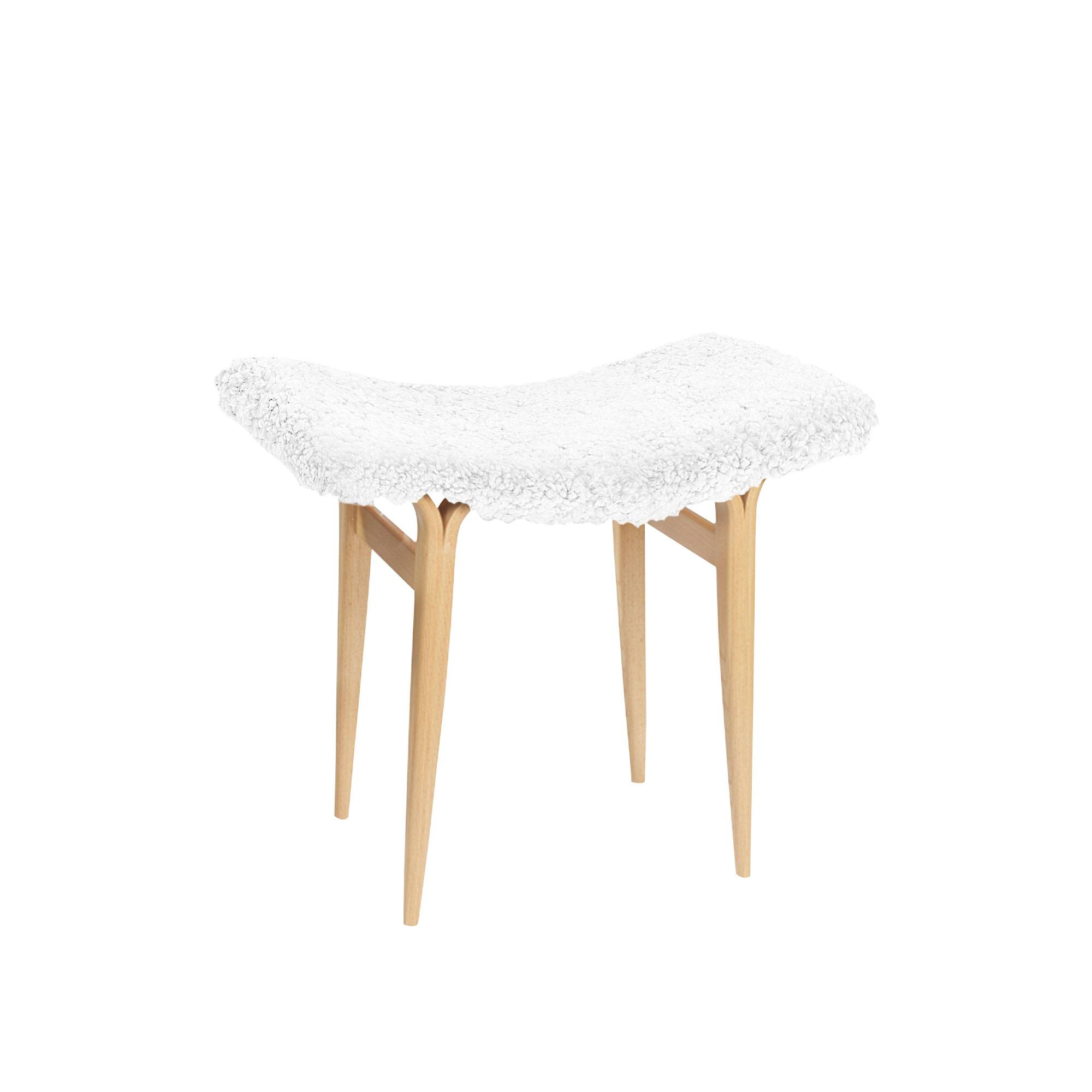 Bruno Mathsson International - Mi 435 Anna - Fårskinn Offwhite - Taburetter - Bruno Mathsson - Hvid - Naturmateriale/Træ