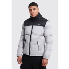 Mens Grey Man Dash Colour Block Puffer
