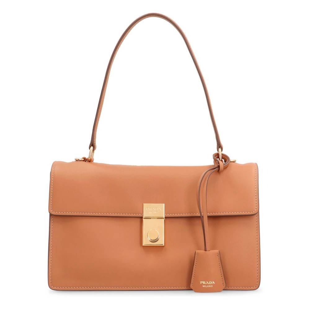 Prada Soft Sound Medium Læder Skuldertaske - Tasker - Dame - Brun - ONE SIZE - Uld