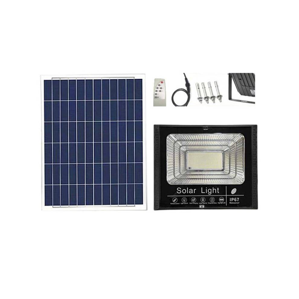 Solar Spotlight SolarFlood ControlLight 114LED 65W Outdoor Waterproof Street Lighting Adjustable Angle Remote Control