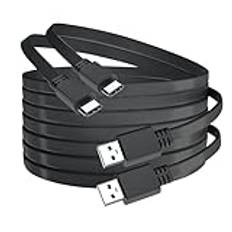 BASESAILOR USB A till USB-C 6M 2-pack, lång platt sladd 4 6 snabbladdning typ-A 2.0 till typ c för Sony PS5 Playstation 5 Dualsense, Micorsoft Xbox X S, Switch Pro, iPhone 16 15 Max