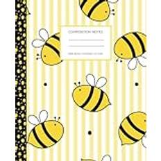 Buzzy Bee Composition Notebook | 120 wide ruled lined pages | 7.5 x 9.25 inches | Matte Finish Cover