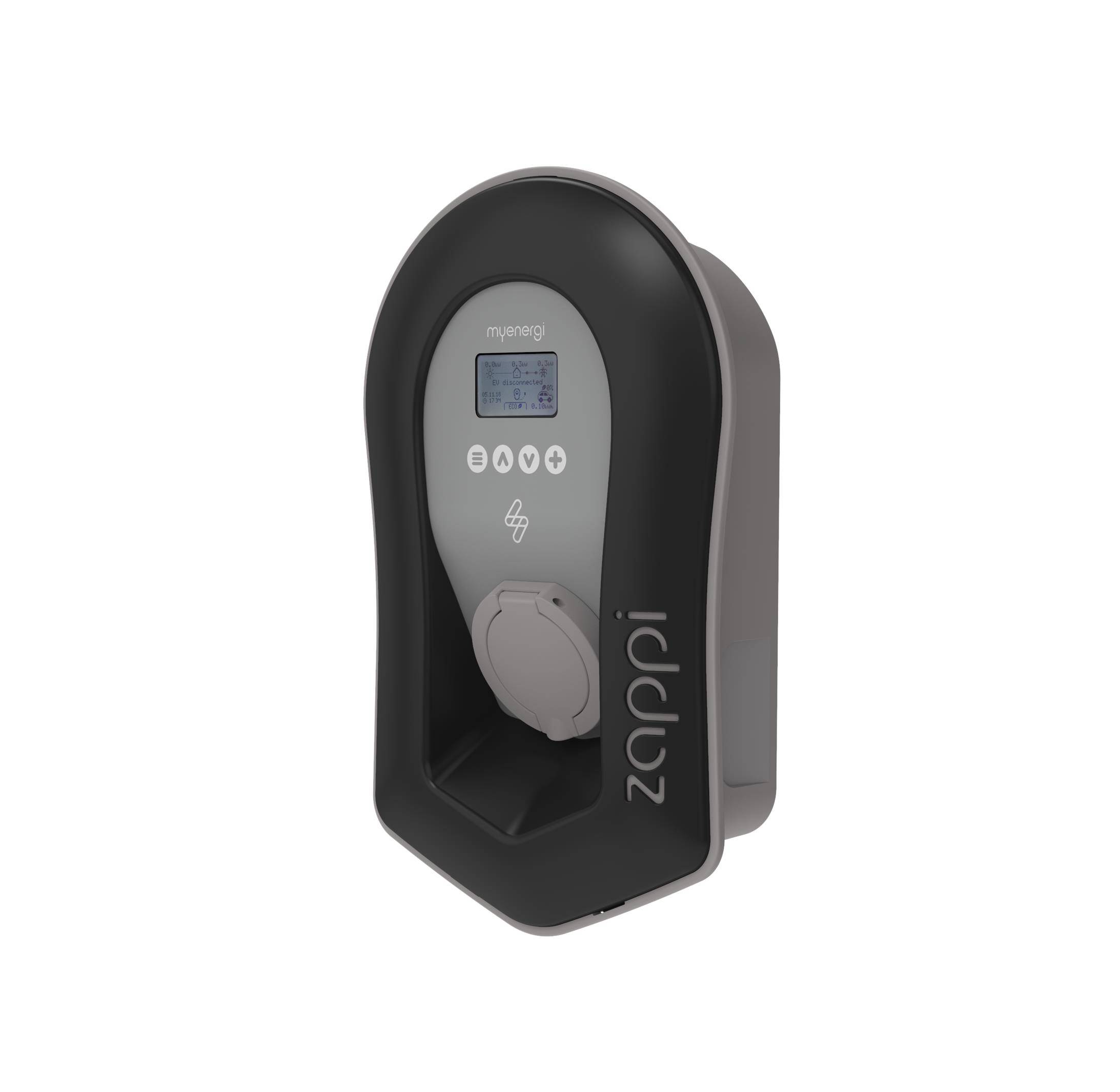 Zappi V2.1 laddbox 22kW svart med uttag typ 2