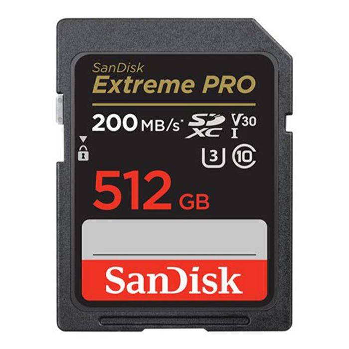SanDisk Extreme Pro SDXC V30 512GB 200MB/s minneskort