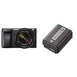Sony Alpha 6400 E-Mount Systemkamera & Sony NP-FW50/C1 Videokamerabatteri, Svart, En Storlek