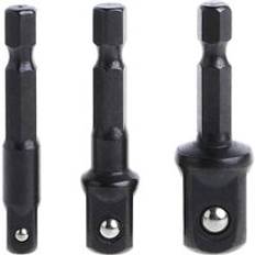 3 st hylsa adapter set sexkantsskaft to 1/4 3/8 1/2 tums slagdrivare borr 62kd
