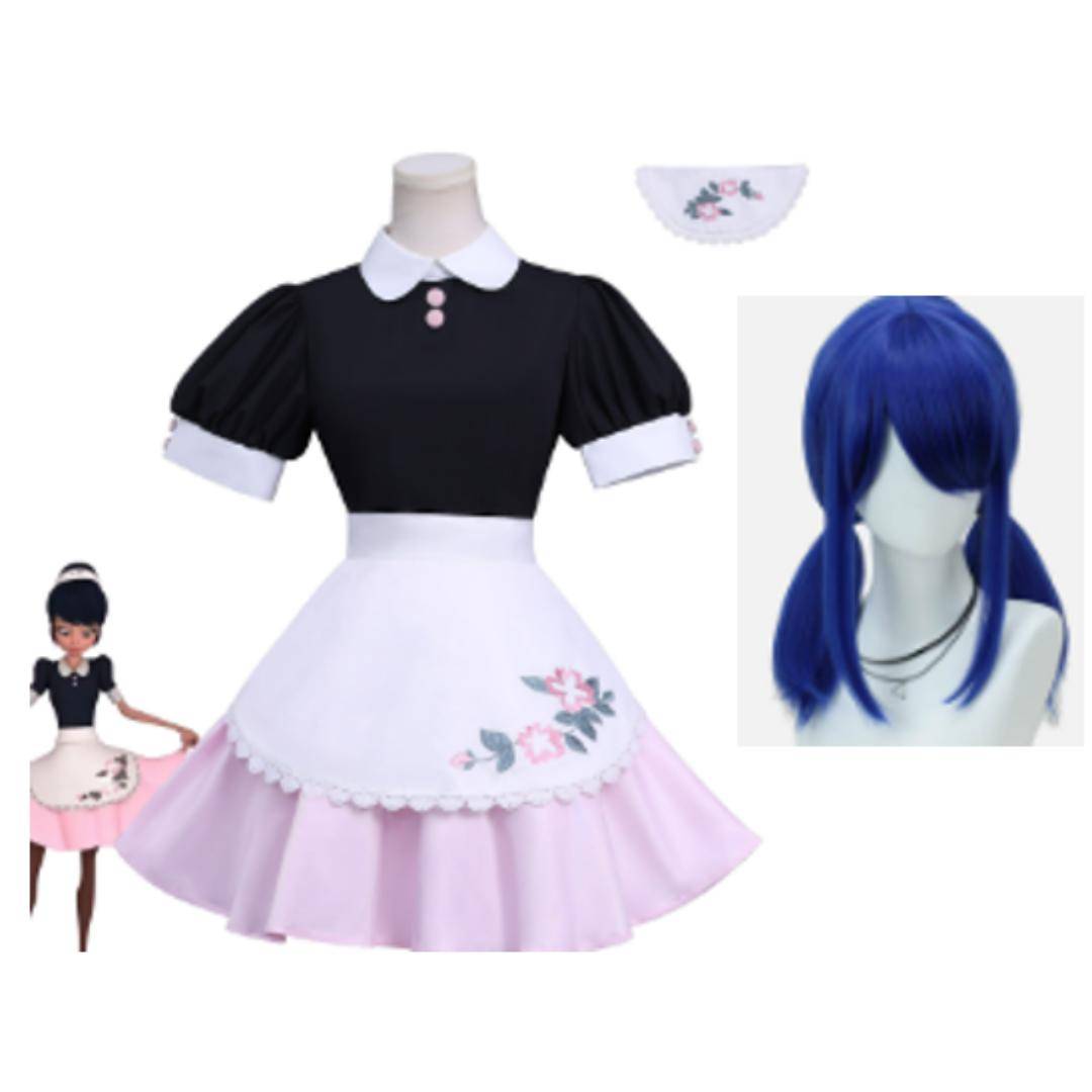 Miraculous Ladybug Säsong 6 Marinette Rosa Vardagsdräkt Cosplay Kostym, Anime Casual Rollspelsoutfit cm black