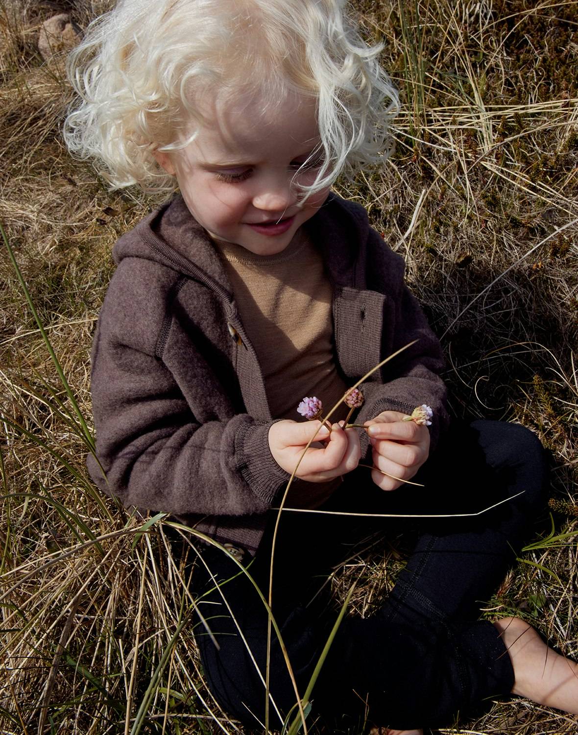 Jakke i merinouldfleece til baby