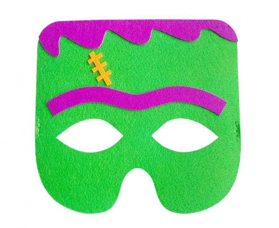 Halloween Grönt Monster mask i filt 18 cm
