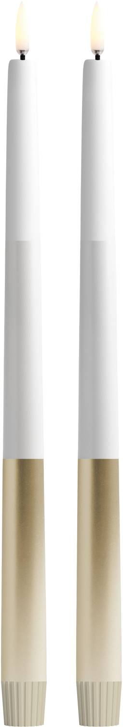 Uyuni Lighting Soft-fit Kronelys LED 2 stk. Ø2,3xH32 cm, Stripe Gold