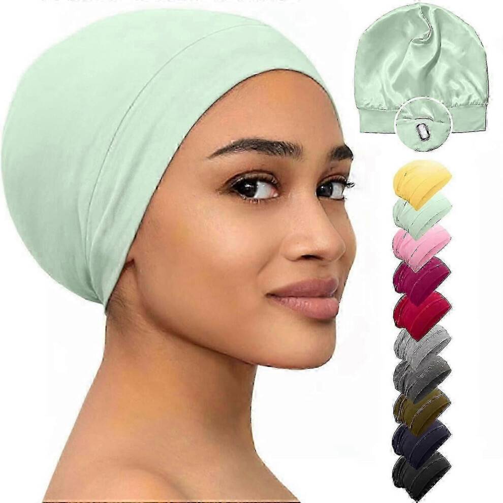 (Mint) Bonnet Silk Bonnet For Sleeping Satin Bonnet Hair Bonnets Black Women Silk Sleep [jkw]