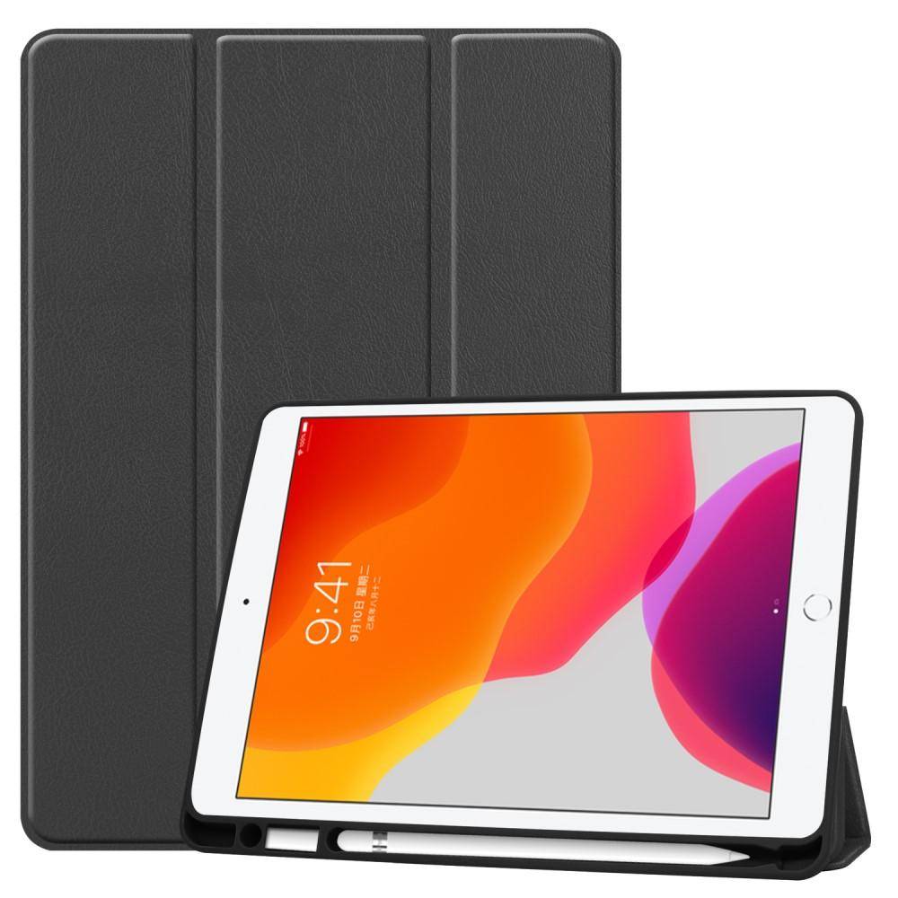 Apple iPad 10.2 8th Gen (2020) Fodral Tri-fold med Pencil-hållare Svart