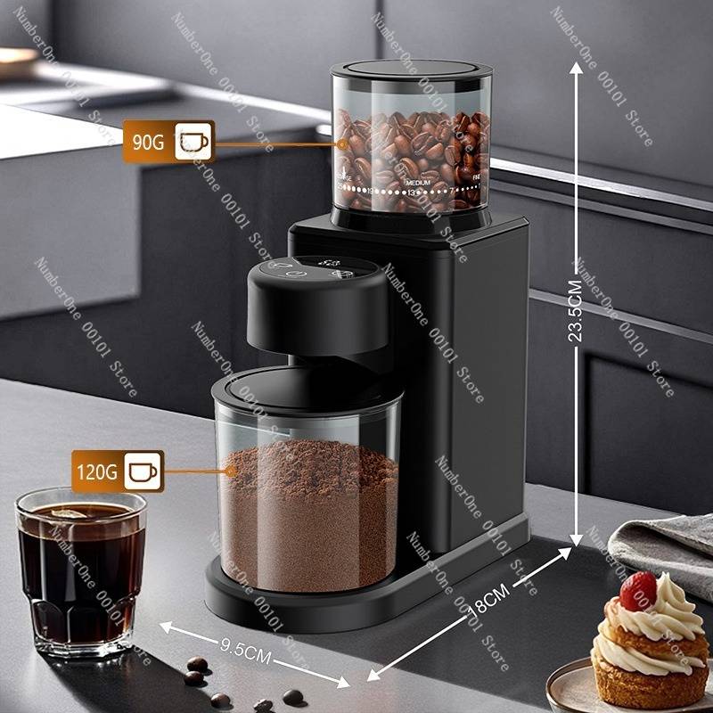 New Conical Burr Coffee Grinder Household Electric Coffee Bean Mill