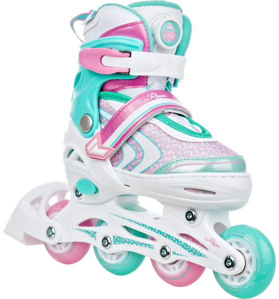 Raven Lia Plus (all Led Wheels) Inlines Vit / Akvamarin Grön / Rosa - 30-33